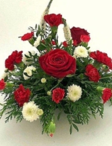 Spray posy reds and whites
