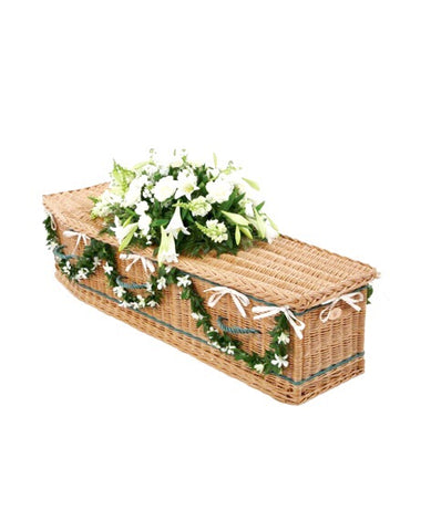 Caskets sprays and natural garlands