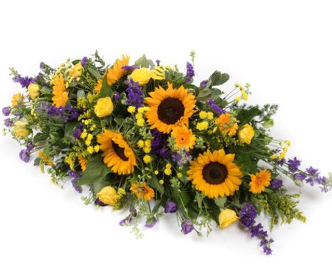 The sunflower casket spray